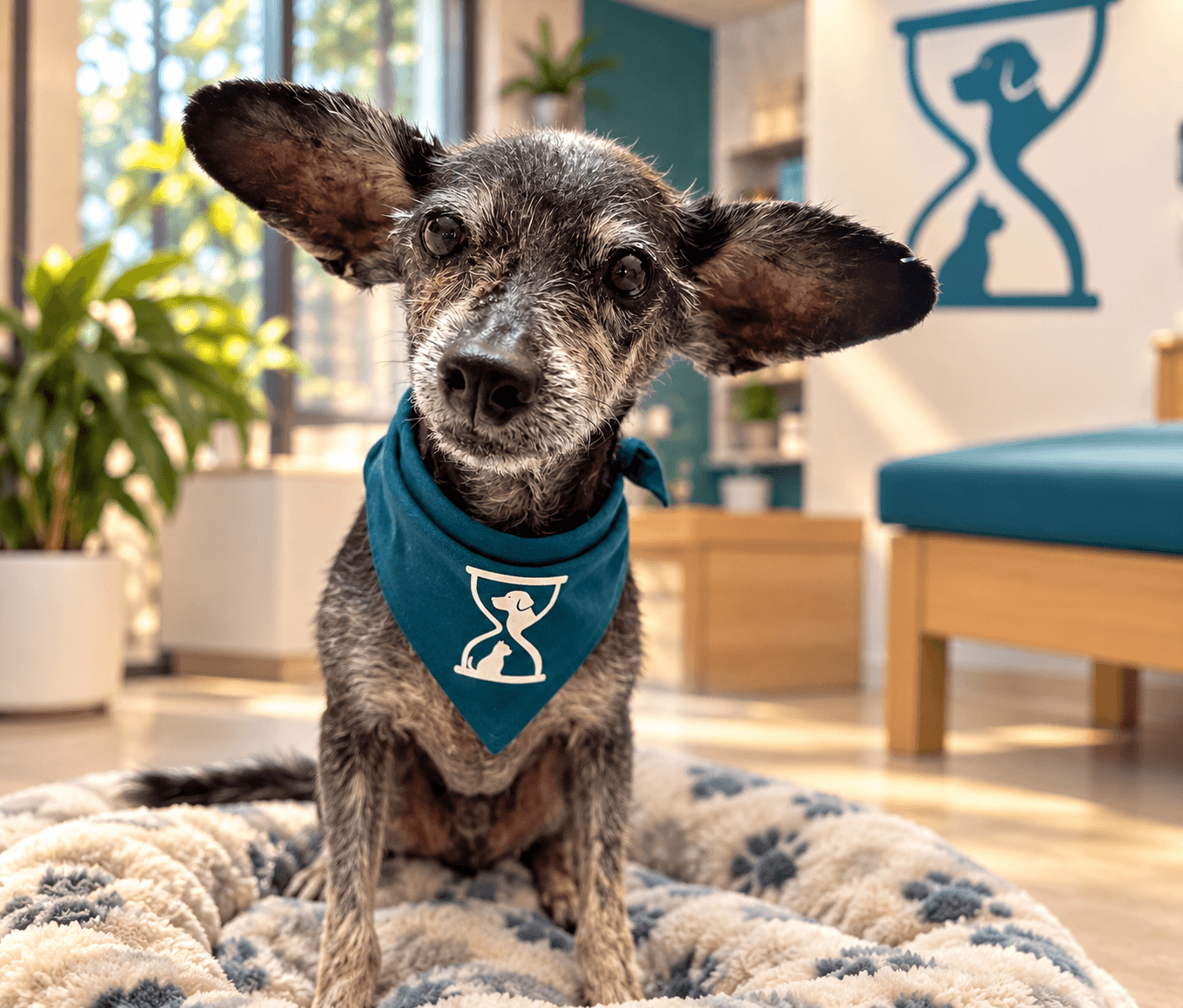 Chichi, perro mestizo senior de pelaje oscuro